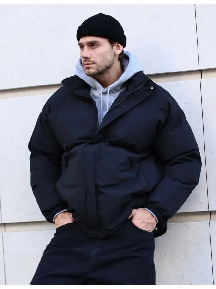 Куртка зимняя оверсайз y2k без капюшона пуховик