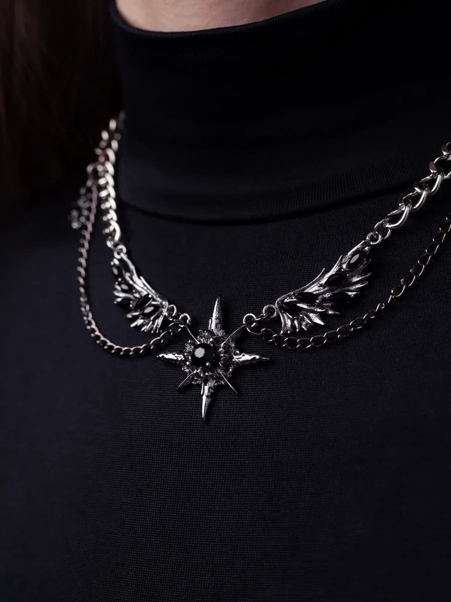 Подвеска звезда крылья ангела чокер на шею