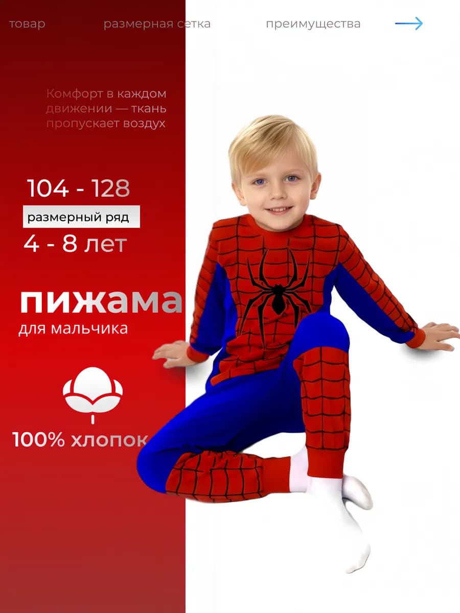 Пижама человек паук