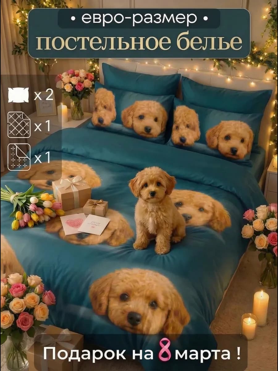 Постельное белье Евро наволочки 70х70 см