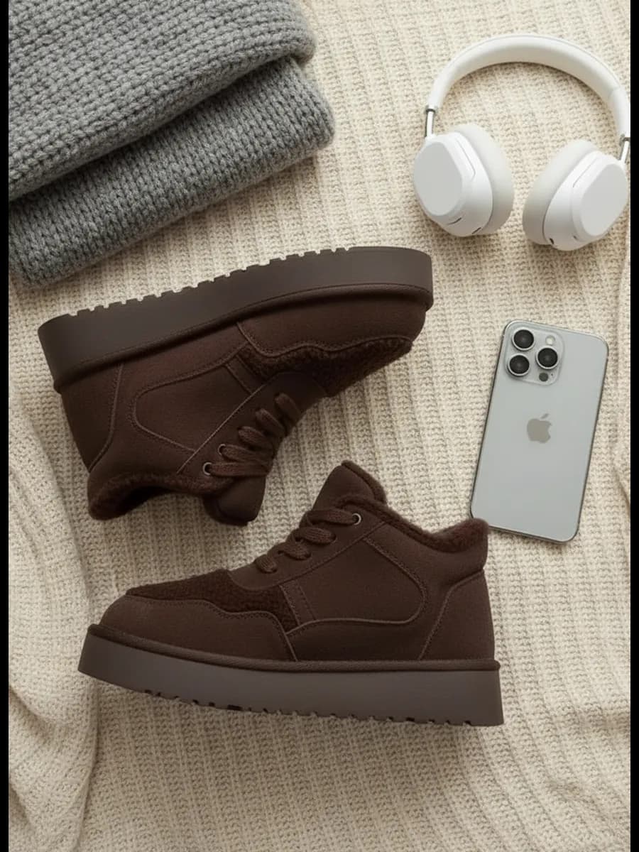 Угги низкие кроссовки на платформе с мехом натуральные