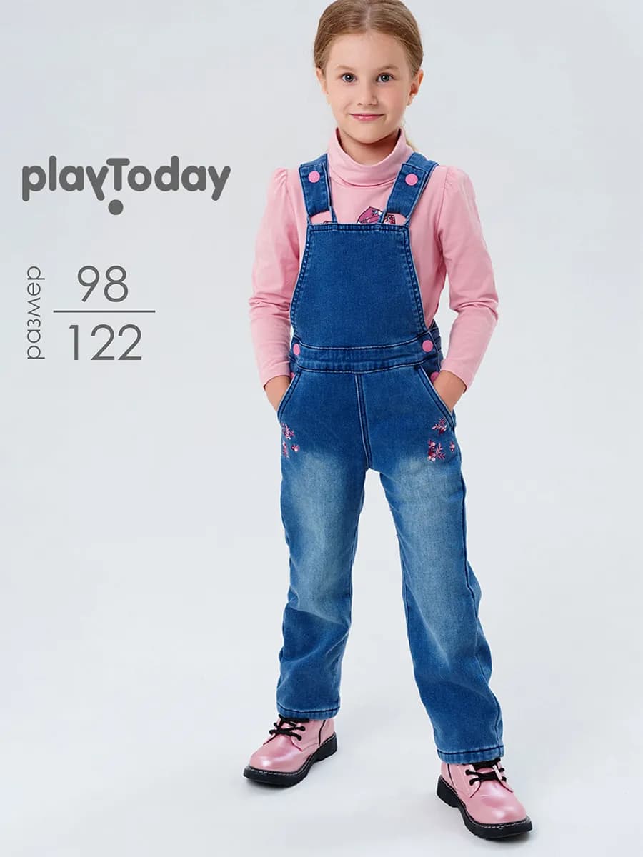 Полукомбинезон джинсовый на флисовой подкладке