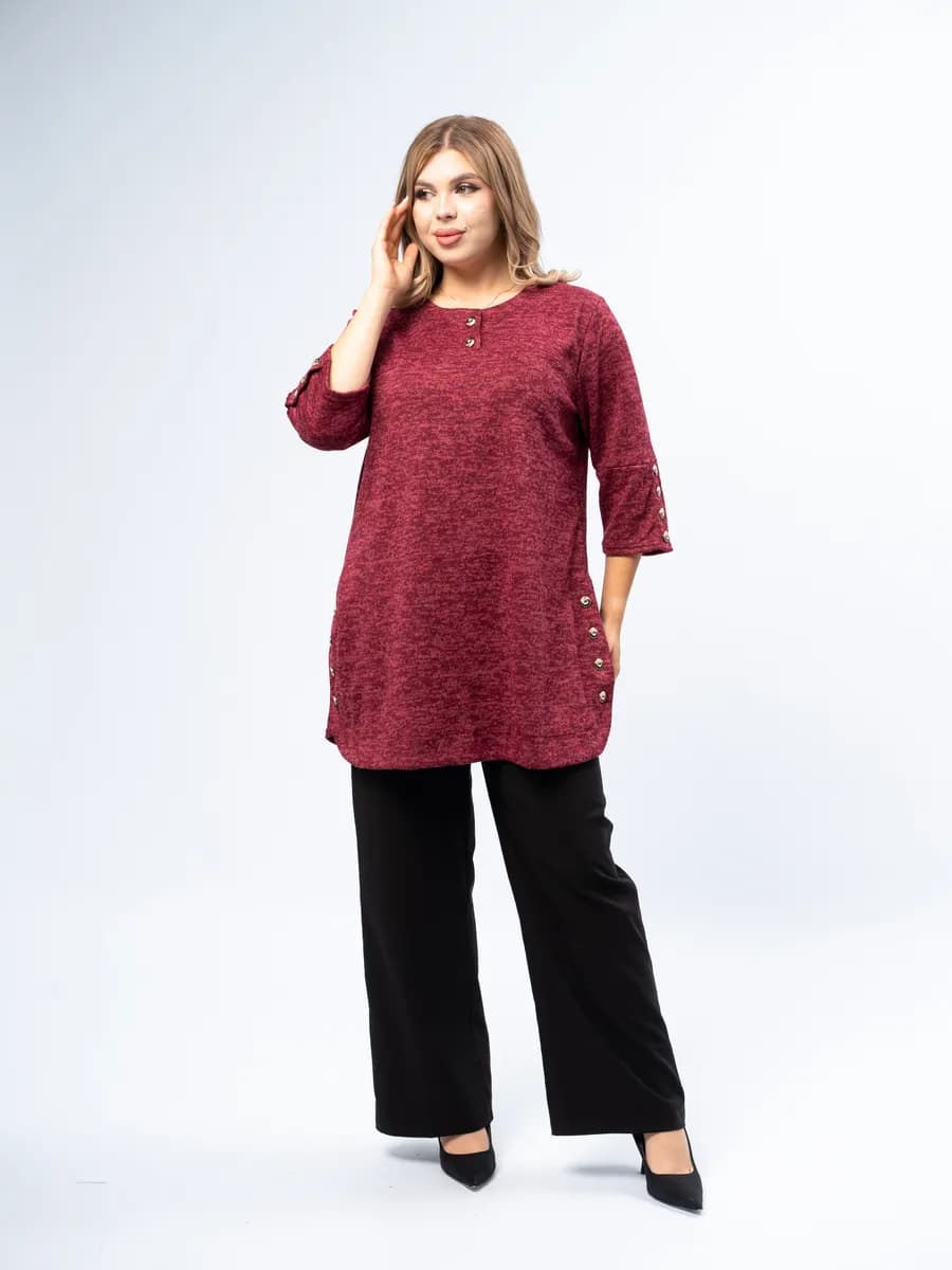 Кофта удлиненная теплая туника джемпер - фото 1