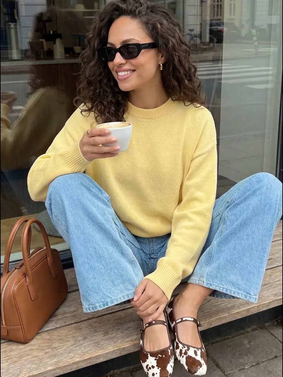 Джемпер оверсайз удлиненный вязаный