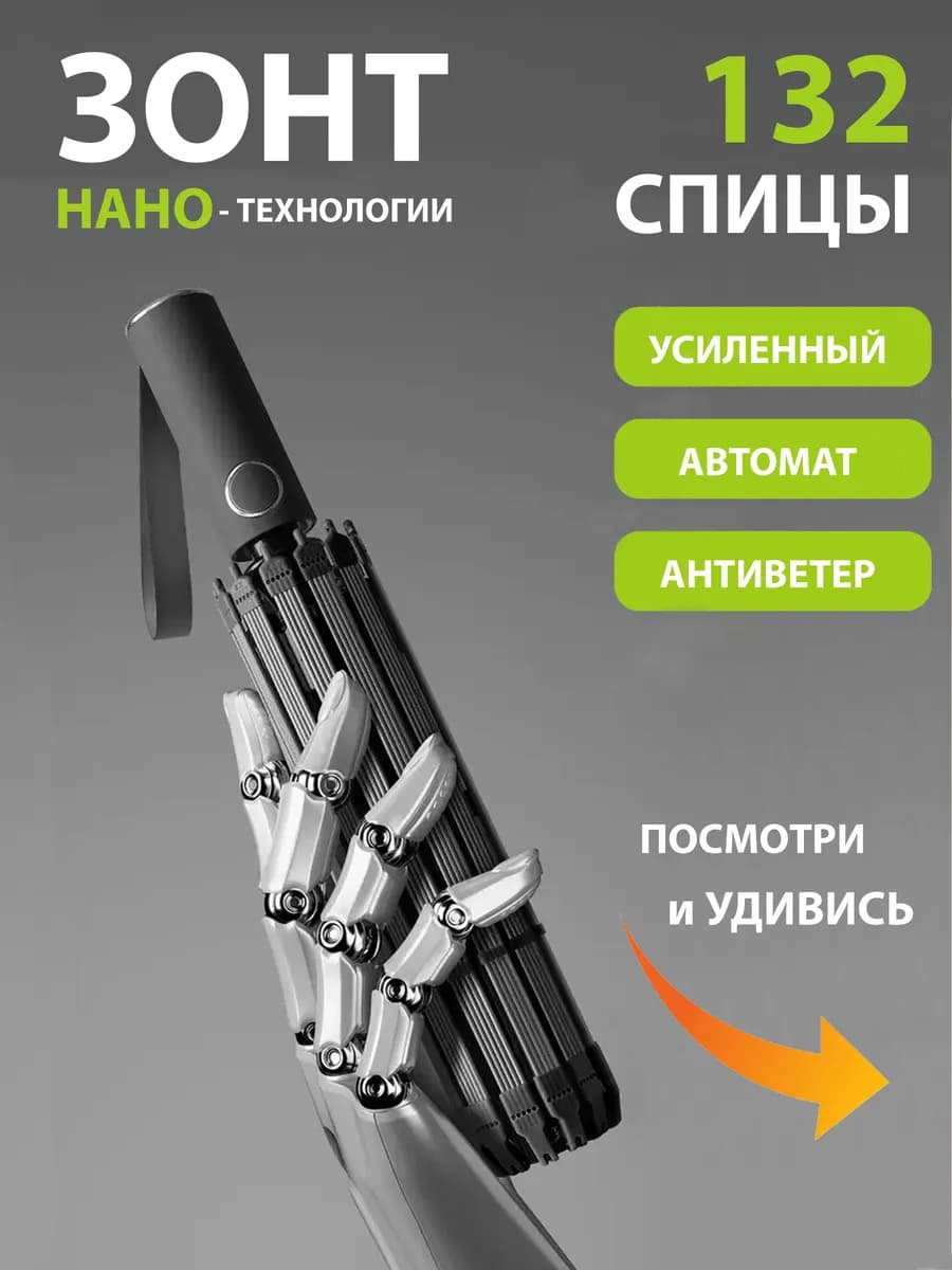 Зонт антиветер - автомат - 132 спицы