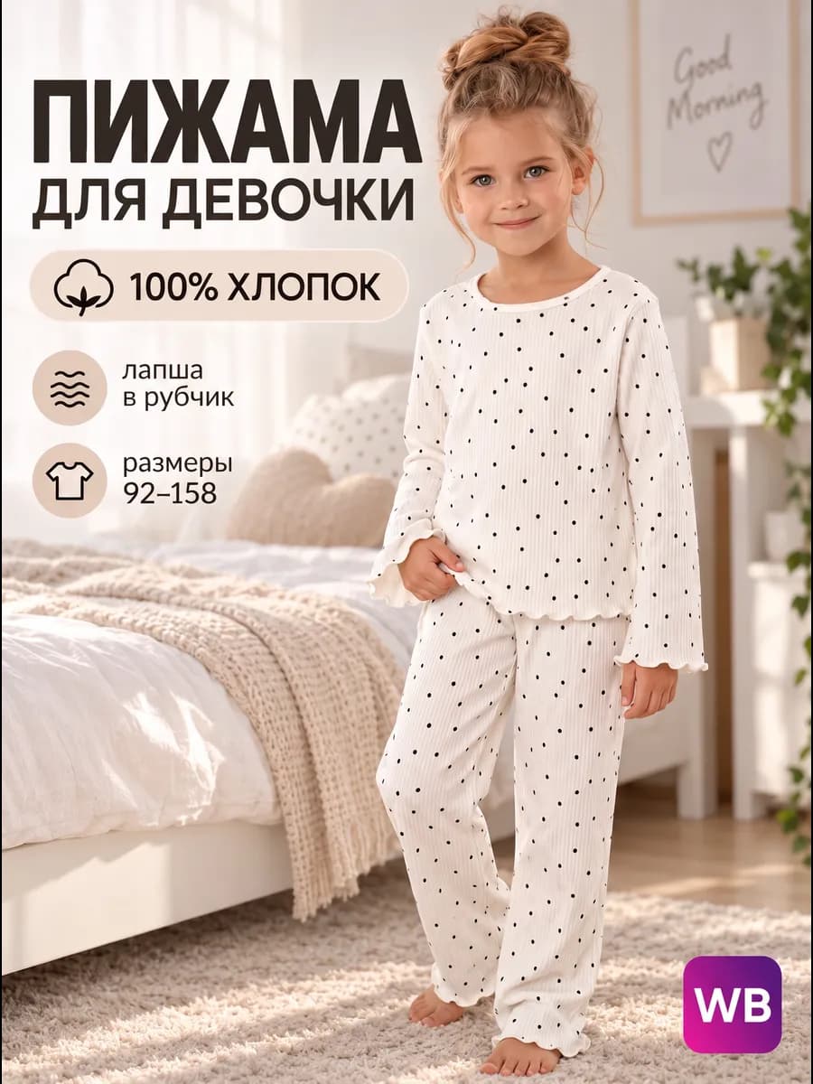 Пижама со штанами домашняя в рубчик в подарок