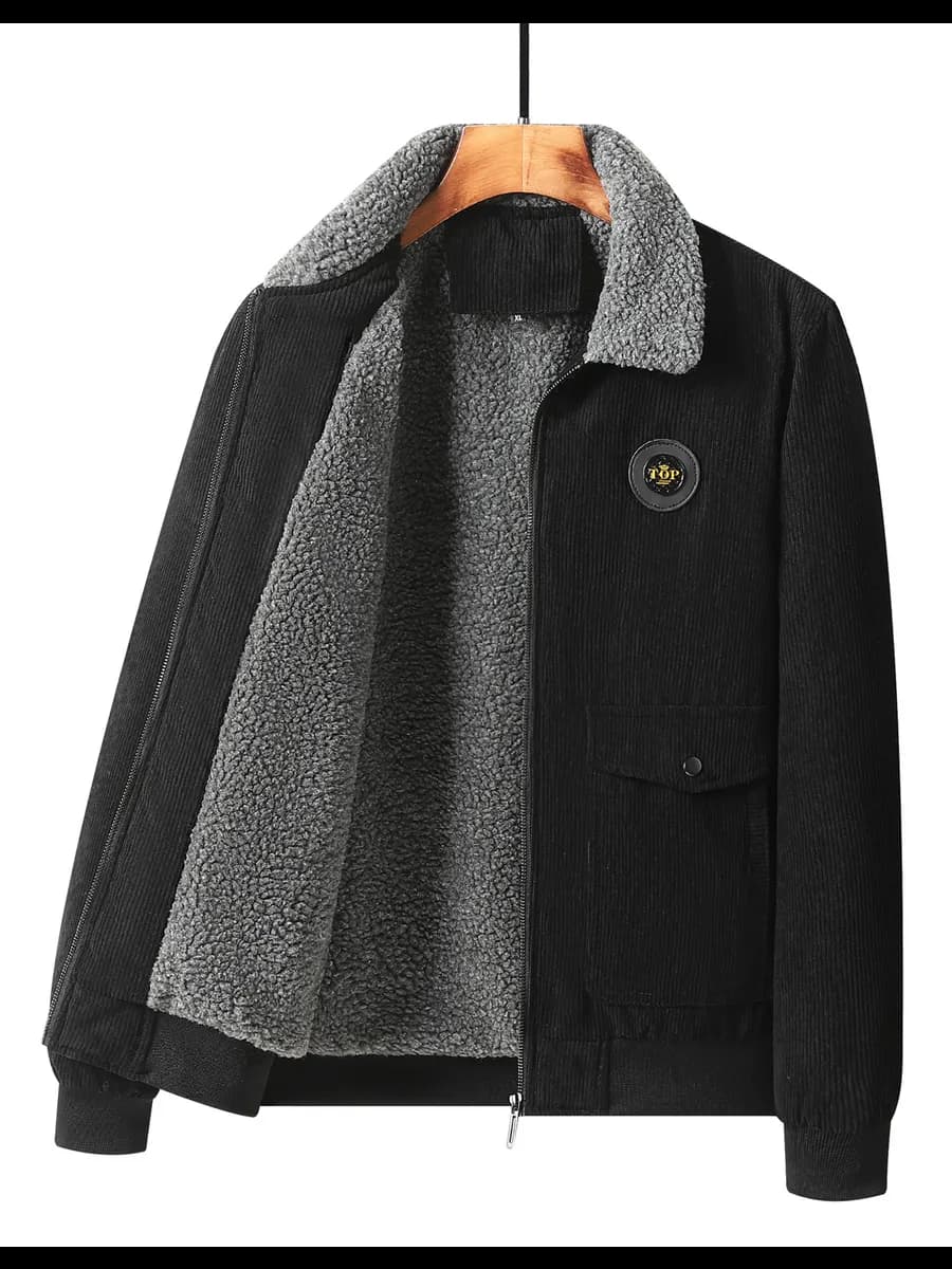 Вельветовая Флисовая куртка Верхняя одежда Пальто