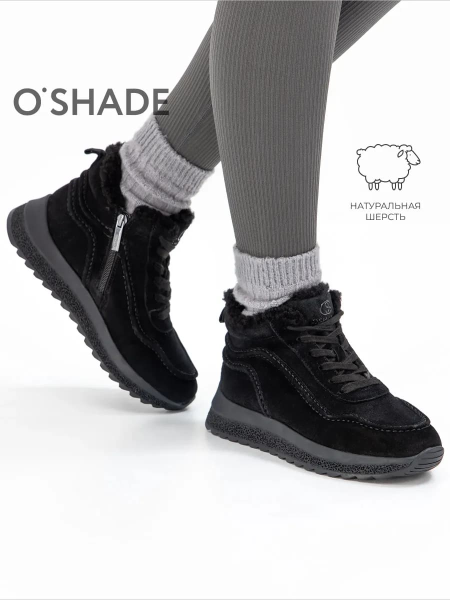 Ботинки женские зимние черные - фото 1