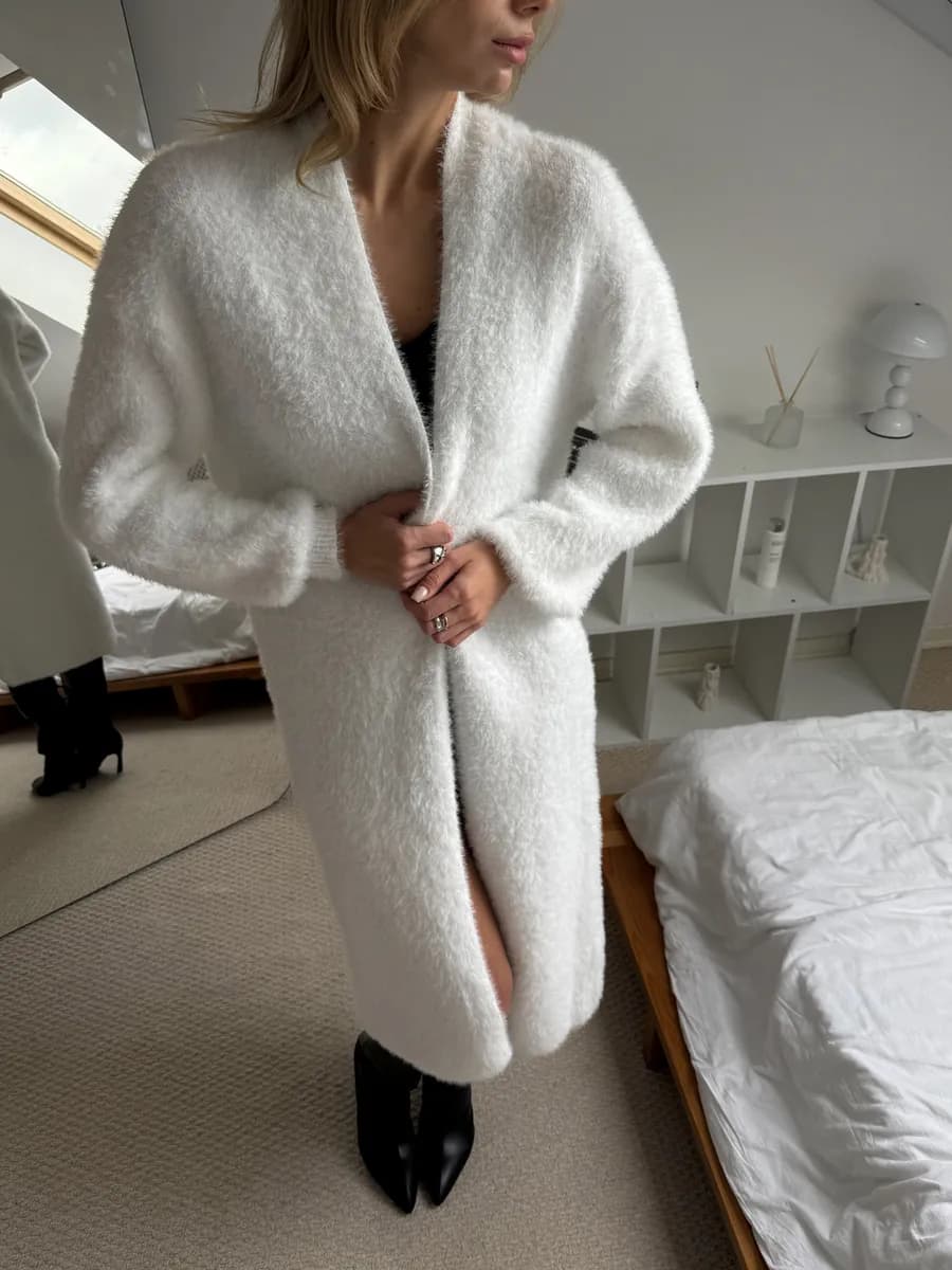 Кардиган длинный пушистый