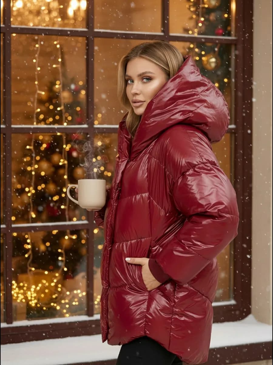 Куртка зимняя удлиненная с капюшоном