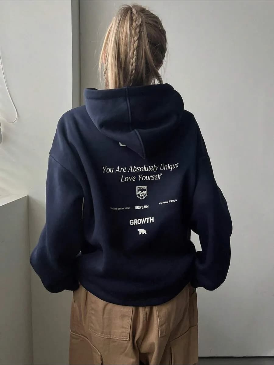 Худи оверсайз с принтом на спине