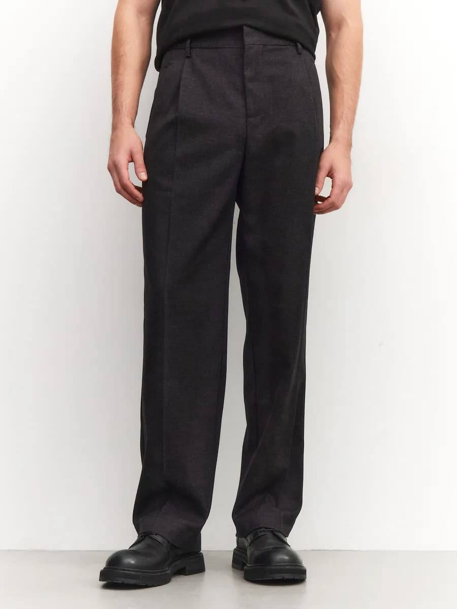 Брюки классические широкие зимние со стрелками old money