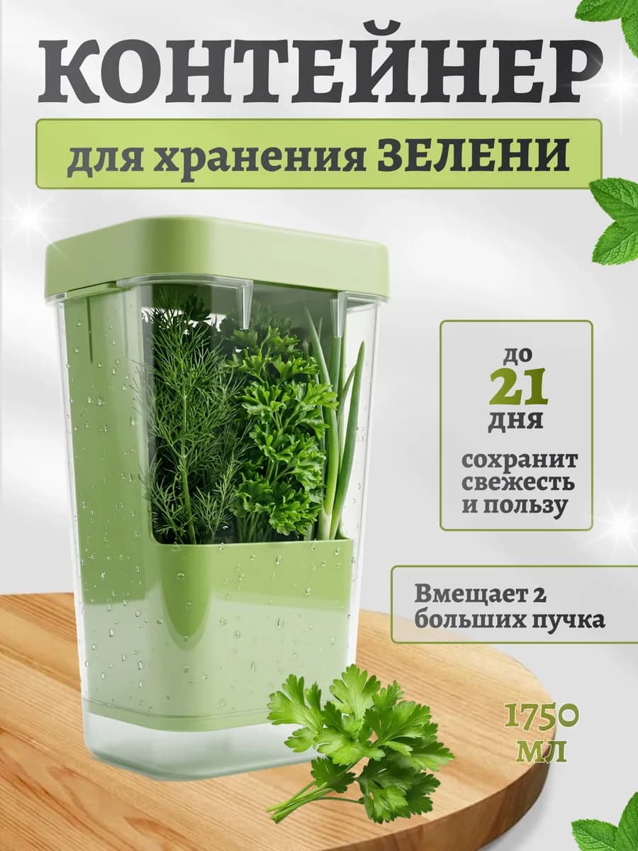 Контейнер для хранения зелени в холодильнике