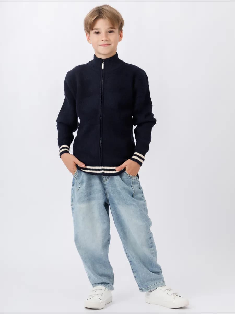 Свитер школьный на замке с горлом