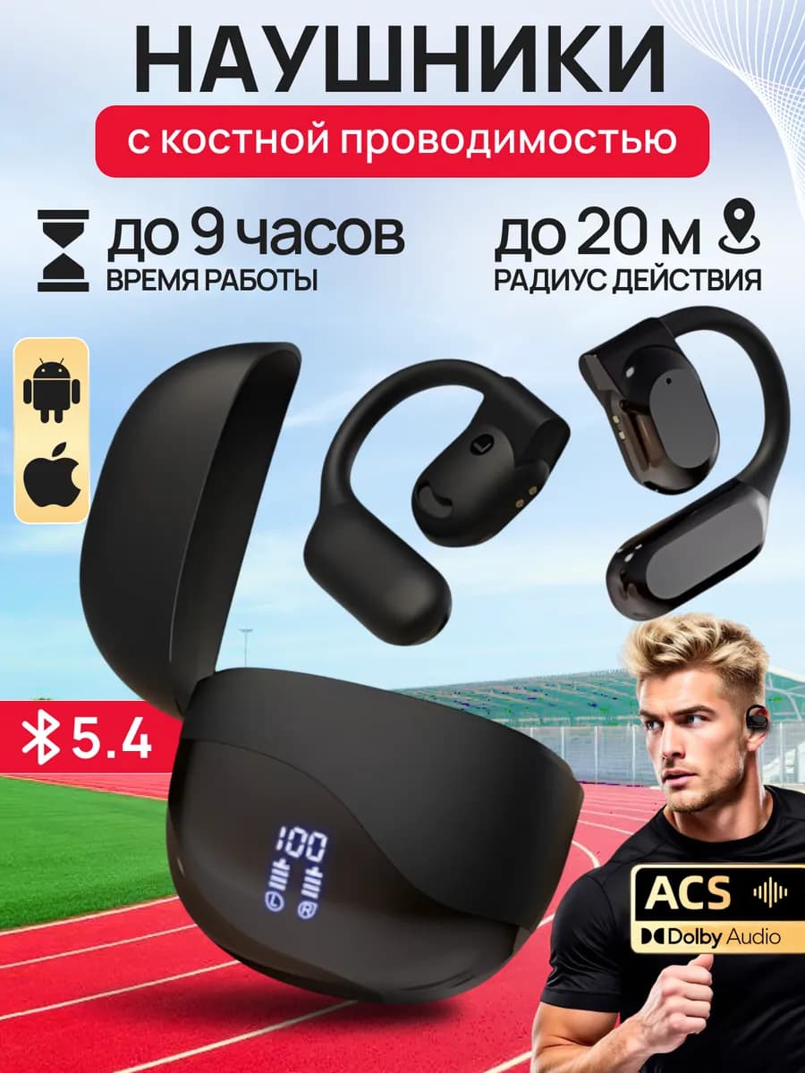 Блютуз наушники беспроводные спортивные с шумоподавлением
