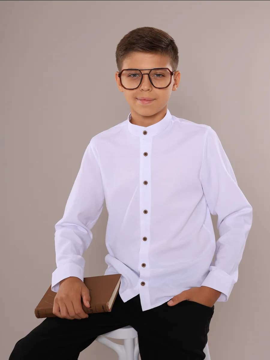 Школьная рубашка с длинным рукавом