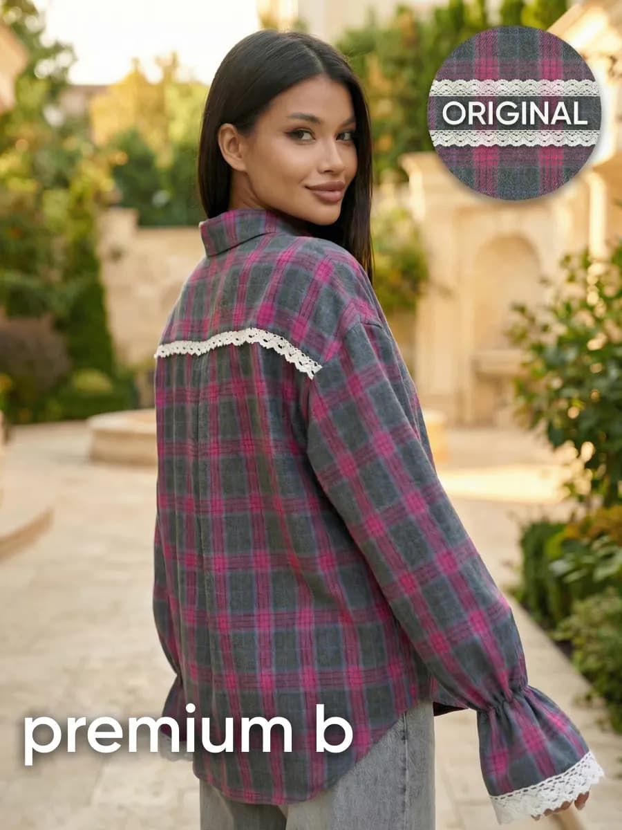 Рубашка в клетку нарядная y2k