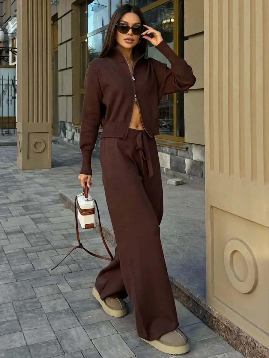 Костюм брючный оверсайз трикотажный двойка