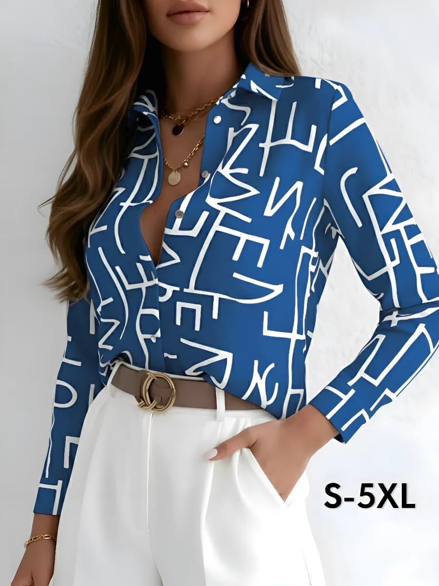 Блузка офисная нарядная Рубашка с принтом Old money