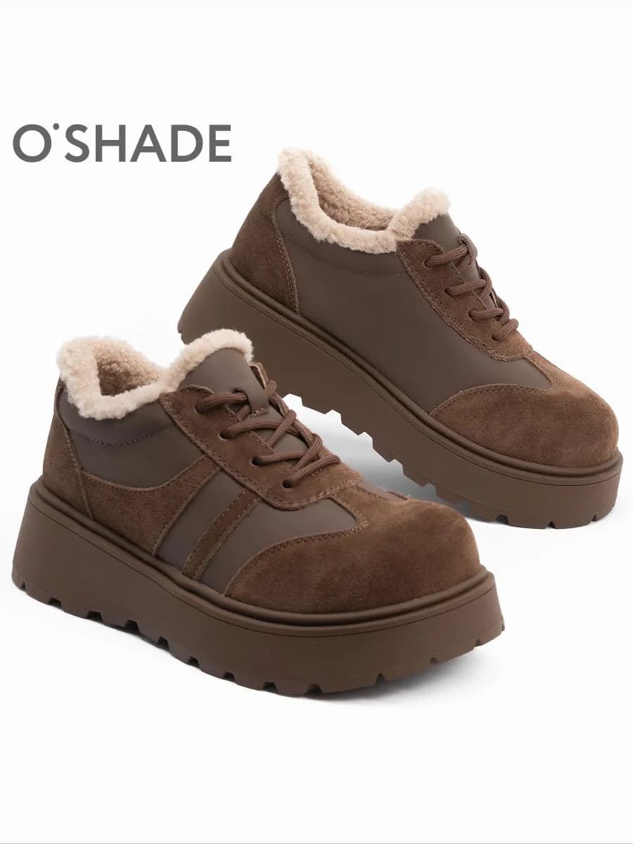 Полуботинки женские утепленные коричневые