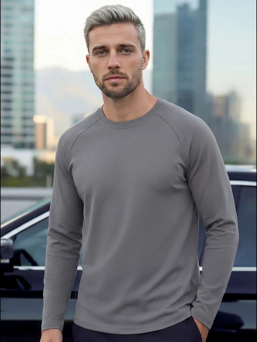 Лонгслив свободный футболка с длинным рукавом