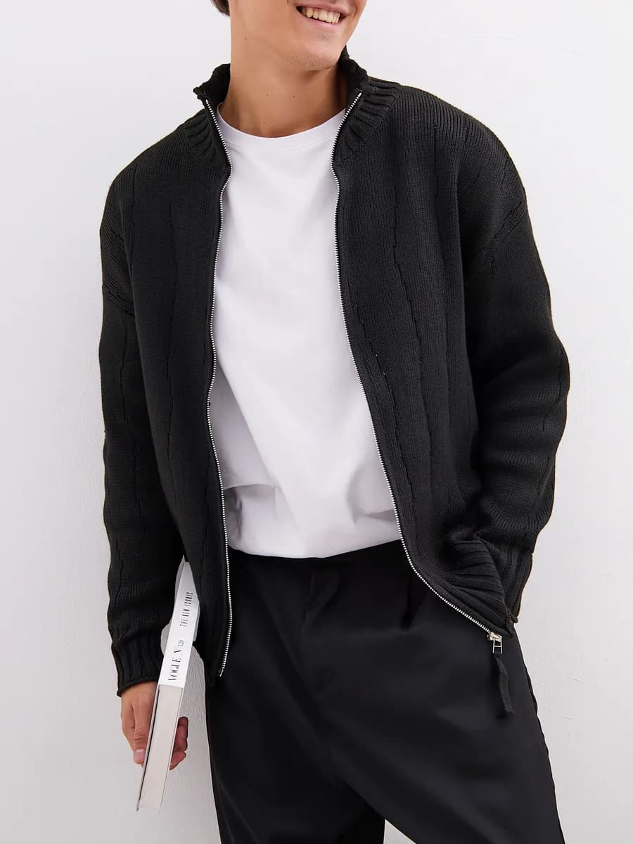 Вязаный кардиган на молнии