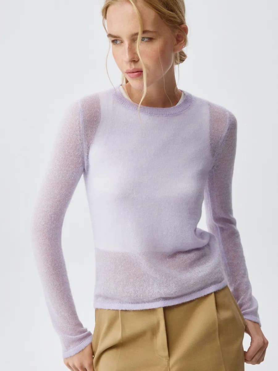 Вязаный джемпер их шерсти и мохера