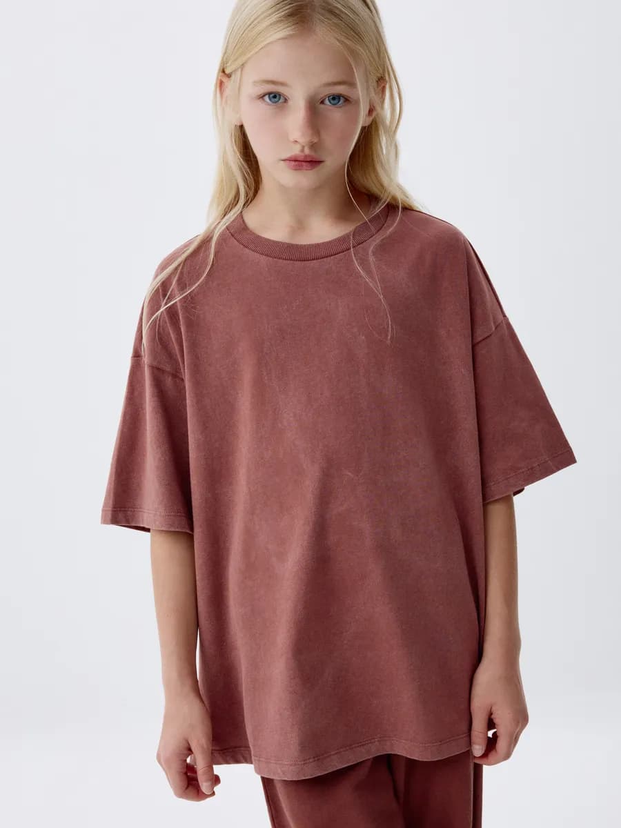 Футболка оверсайз хлопковая с эффектом стирки