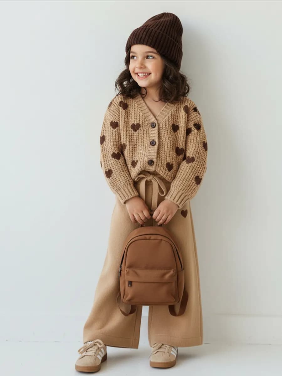 Костюм трикотажный с джемпером и брюками для девочки