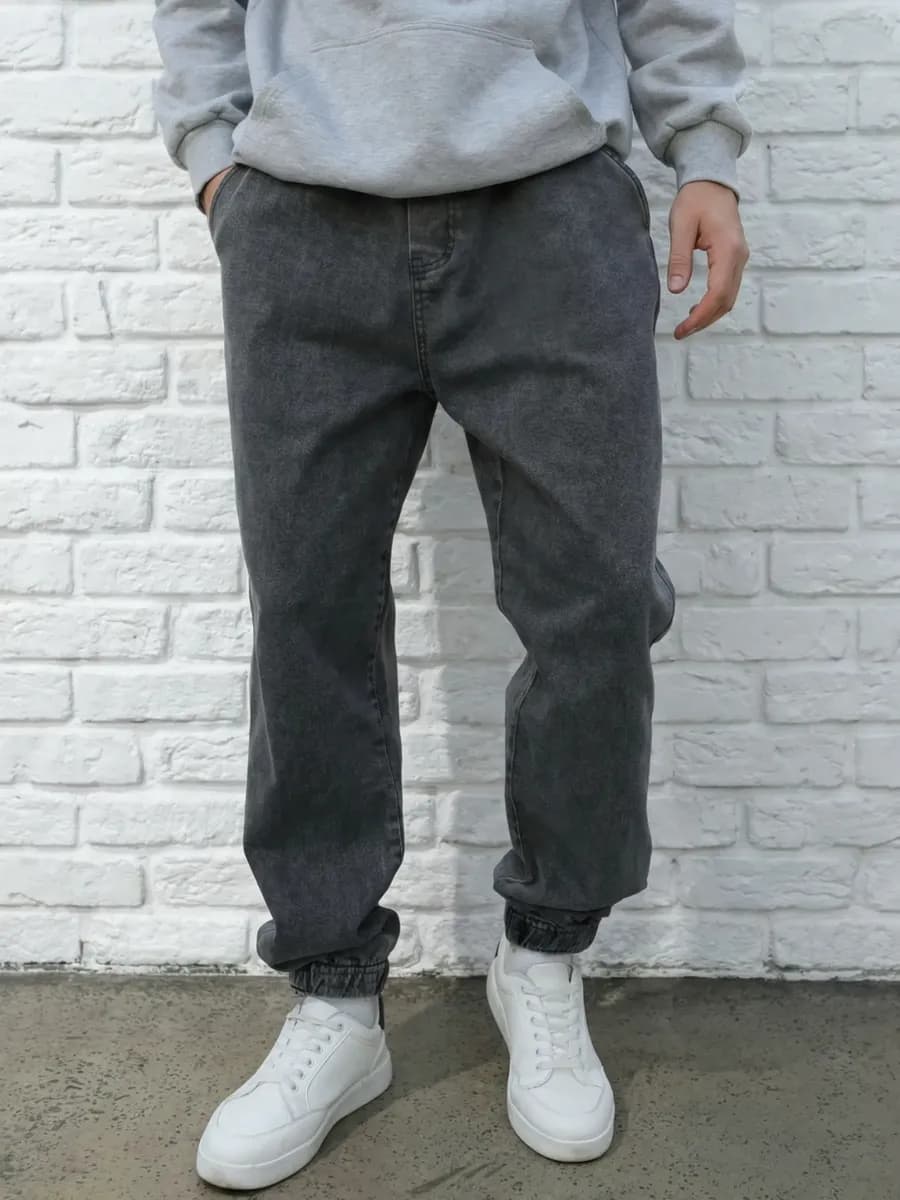 Джинсы джоггеры на резинке