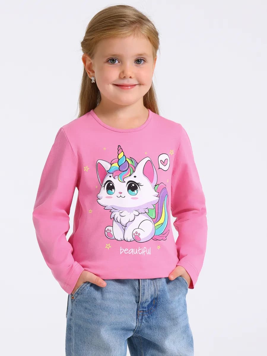 Лонгслив с принтом в садик хлопок 100%