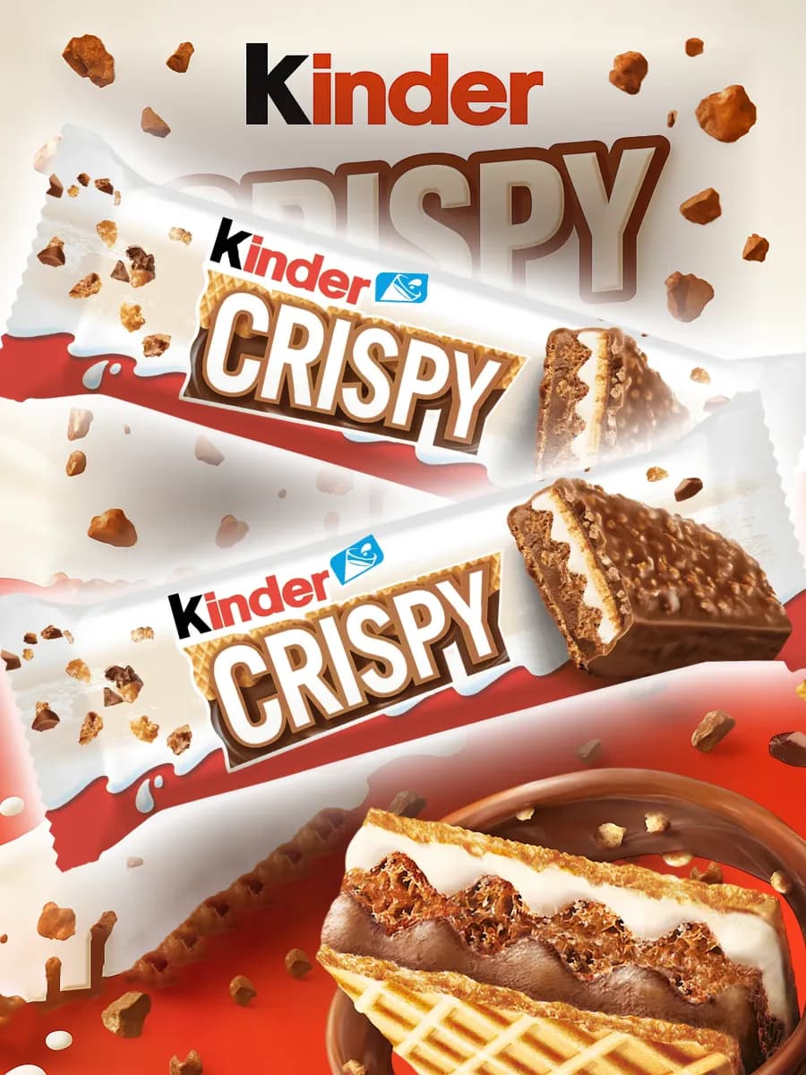 Шоколадный Батончик Киндер Crispy с молочной начинкой