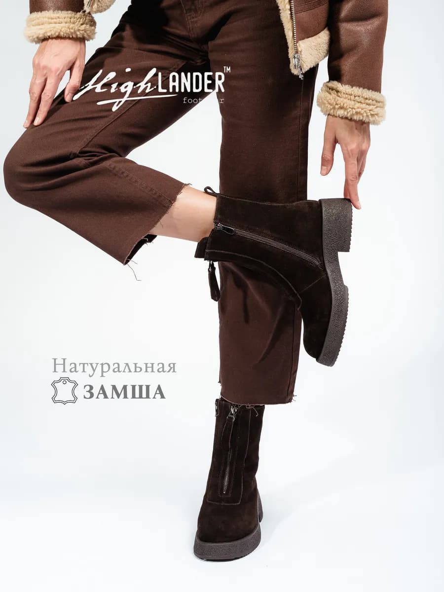 Ботинки женские зимние замшевые