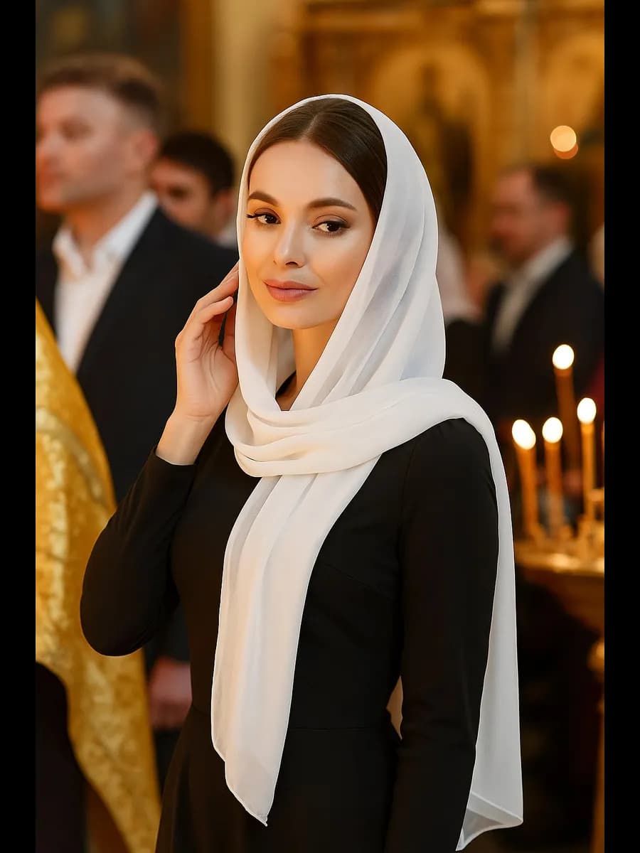 Платок палантин для храма легкий