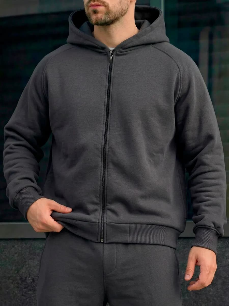 Толстовка на молнии с капюшоном зипка с начесом