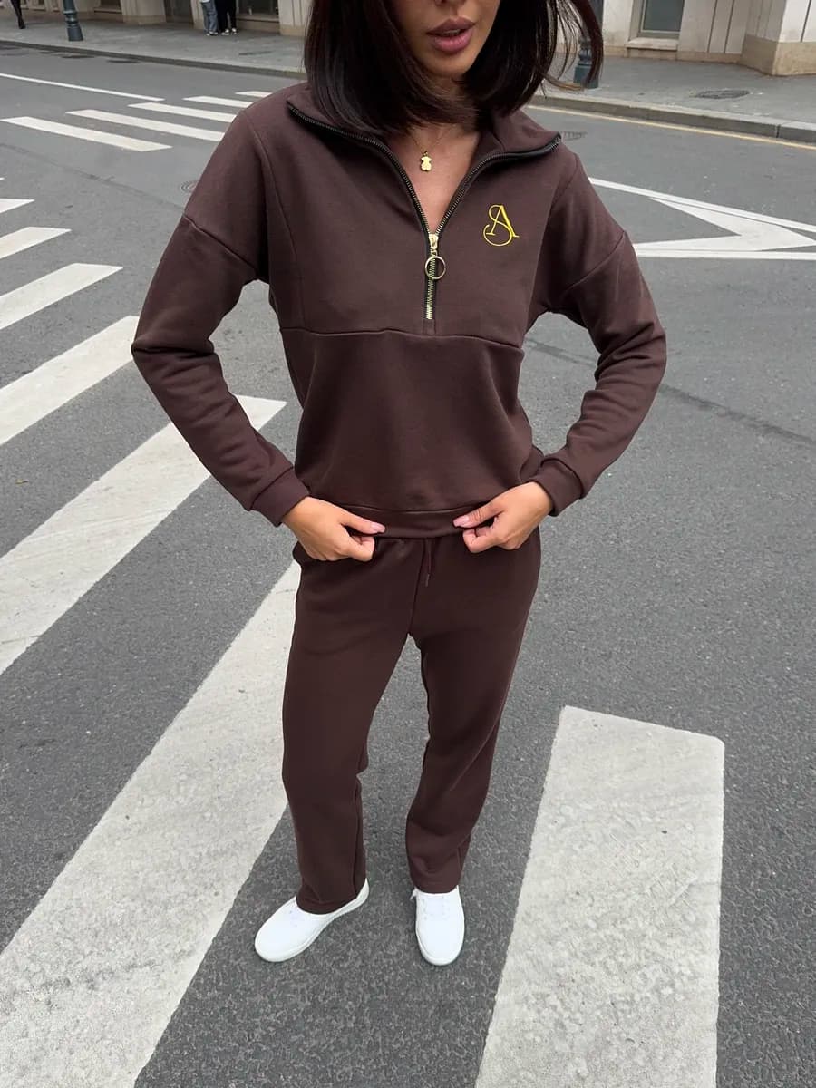 Спортивный костюм на молнии без начеса осенний