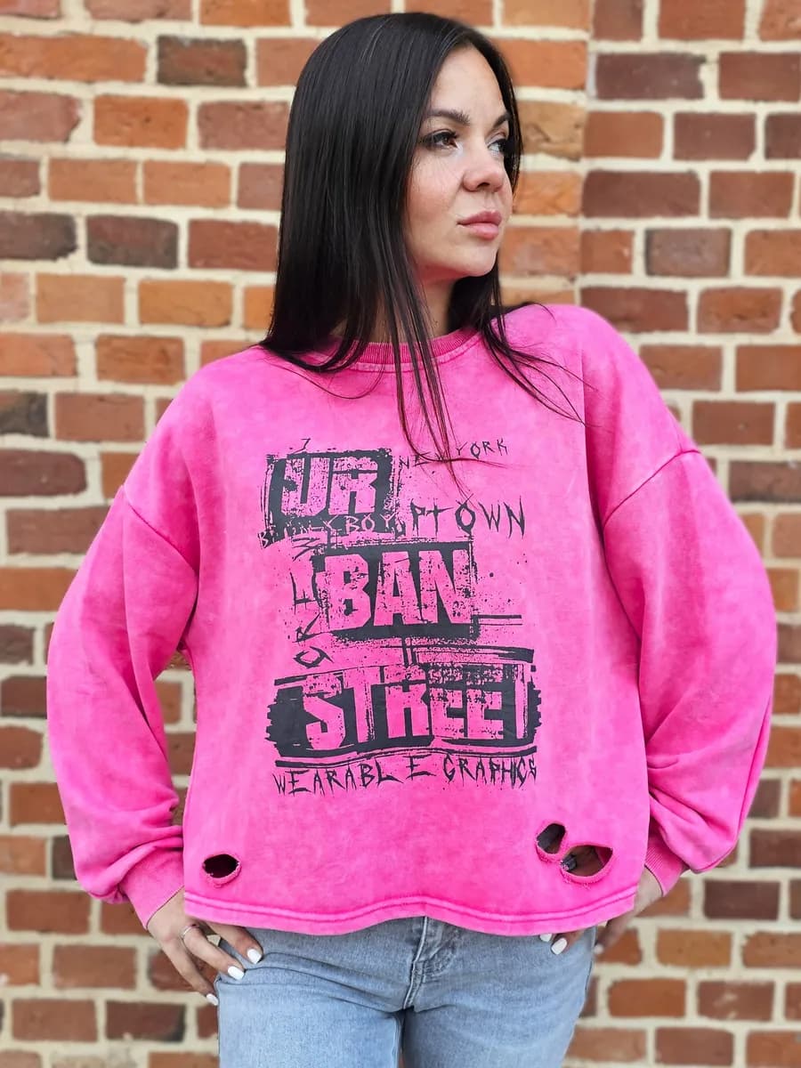 Свитшот оверсайз широкий варенка рваный - фото 1