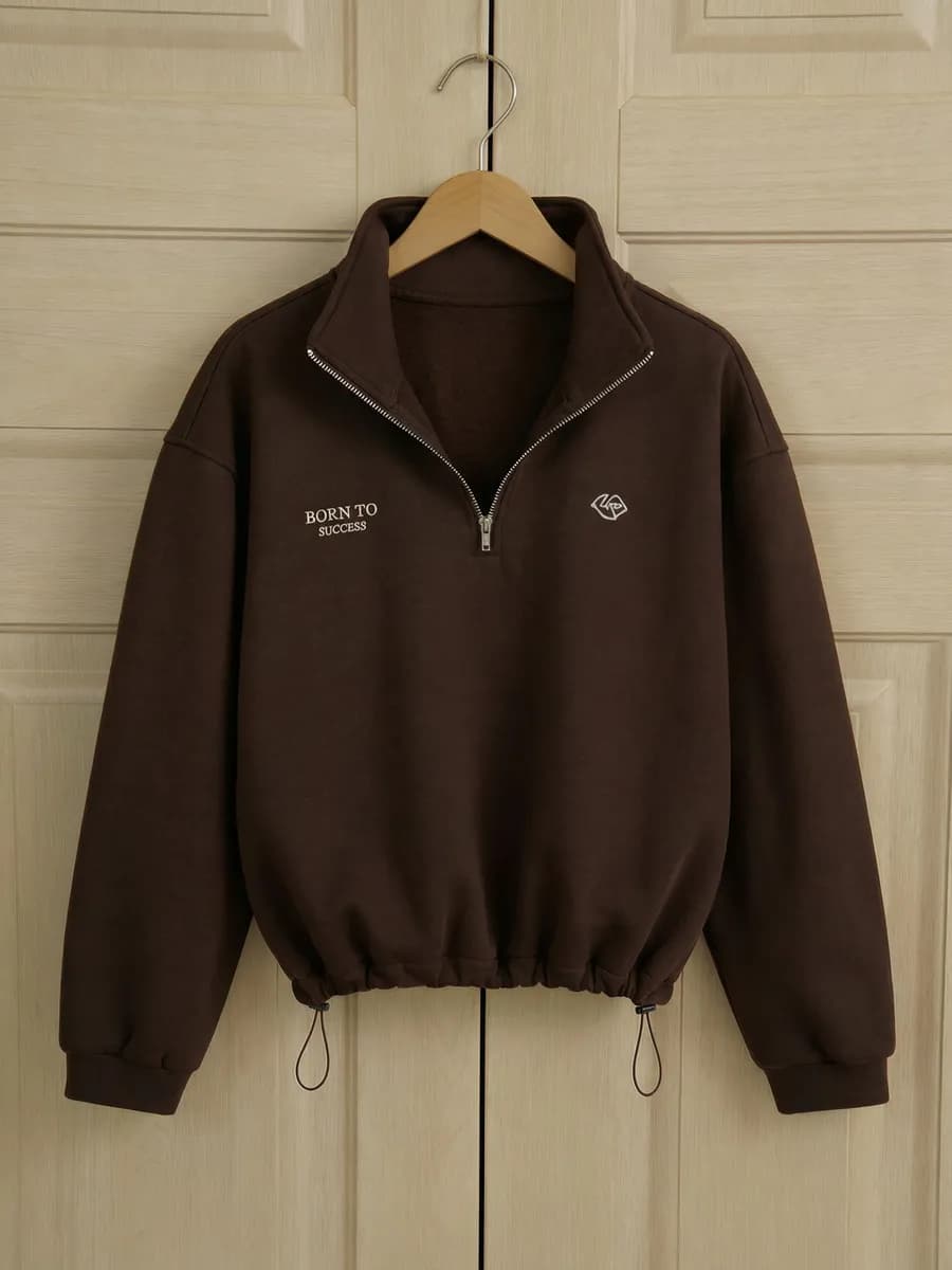 Свитшот на молнии кроп укороченный худи