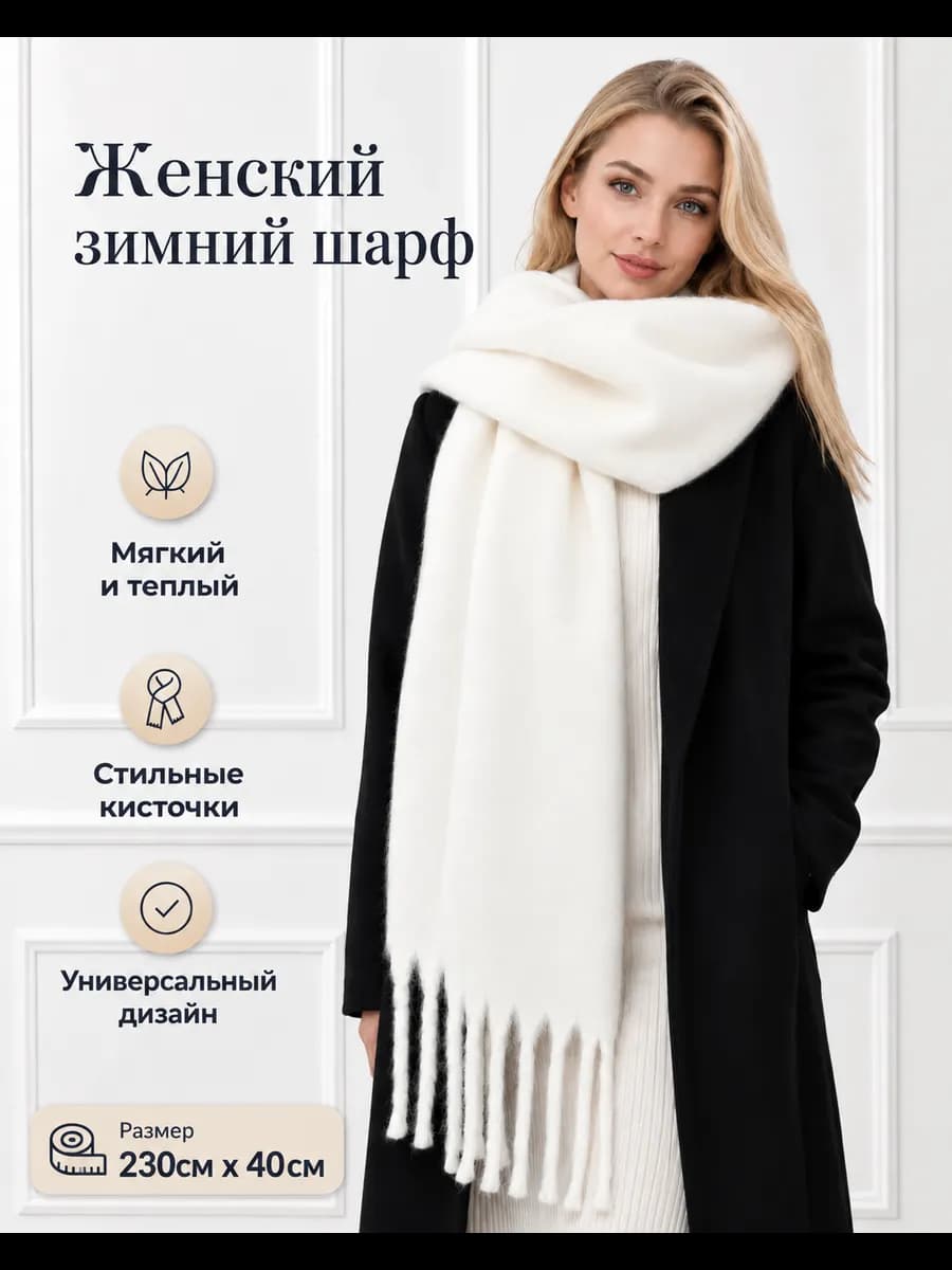Шарф зимний теплый