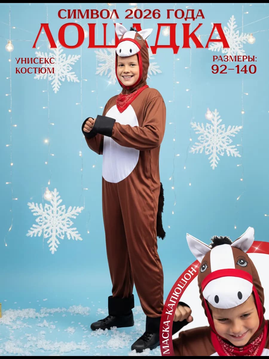 Костюм лошади на новый год символ 2026 детский