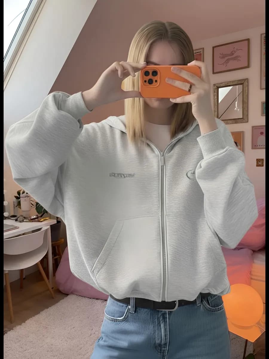 Зип худи оверсайз на молнии с капюшоном