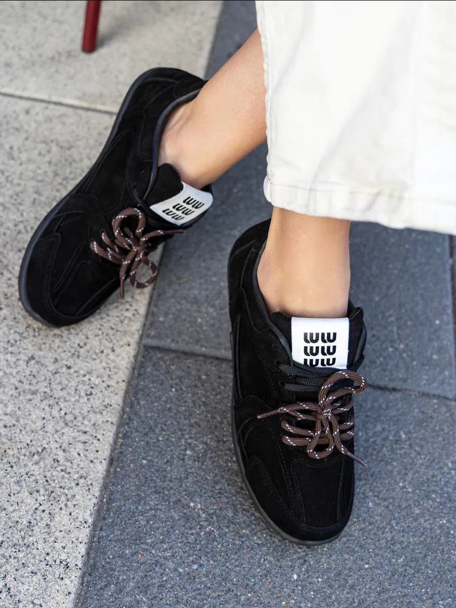 Кеды замшевые коричневые на шнурках