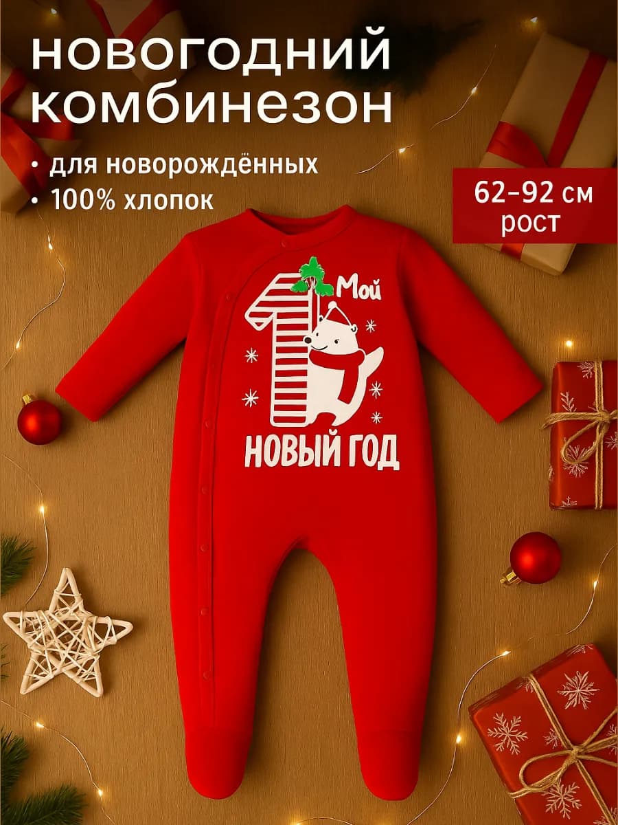 Новогодний комбинезон для новорождённых