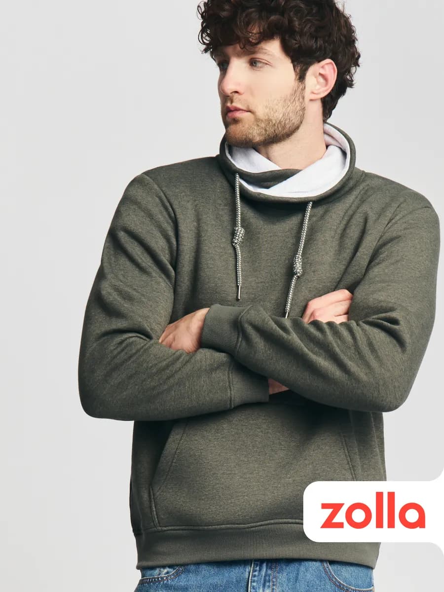 Мужской худи с воротником-хомутом