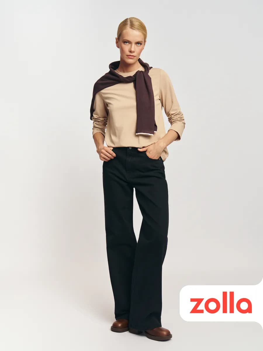 Женские прямые джинсы с высокой посадкой