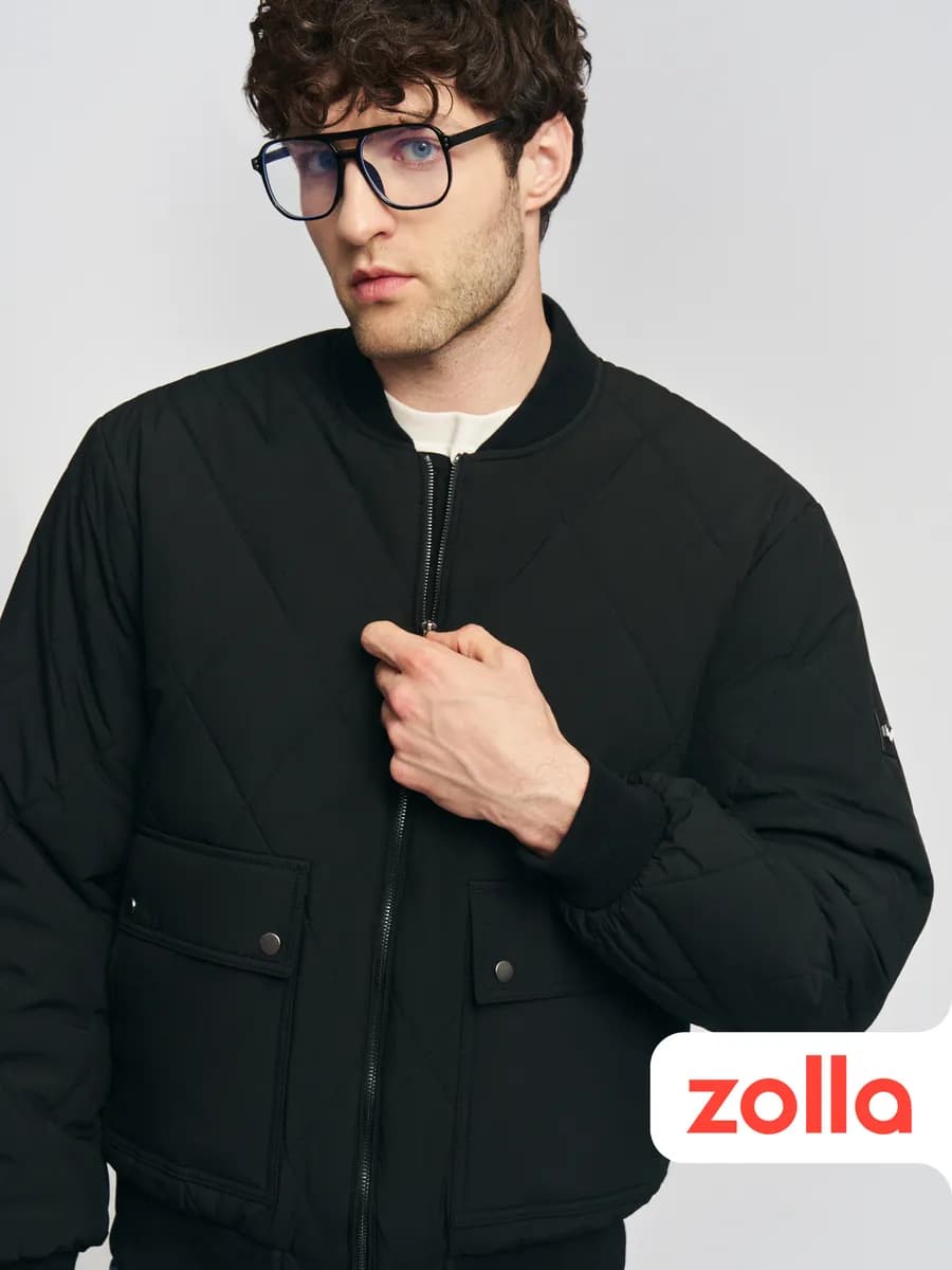 Мужская стёганая куртка-бомбер синтепон