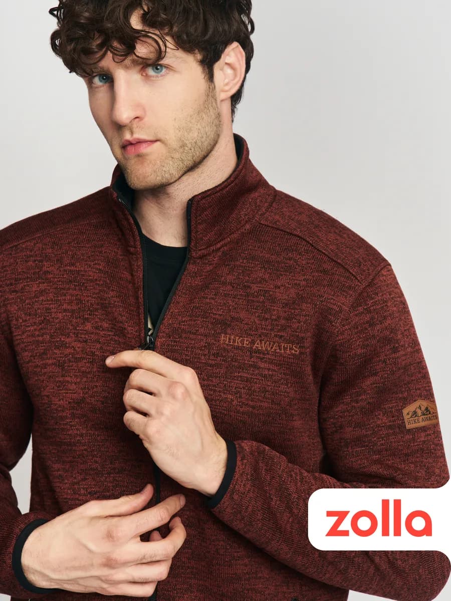 Мужская тёплая толстовка с горлом