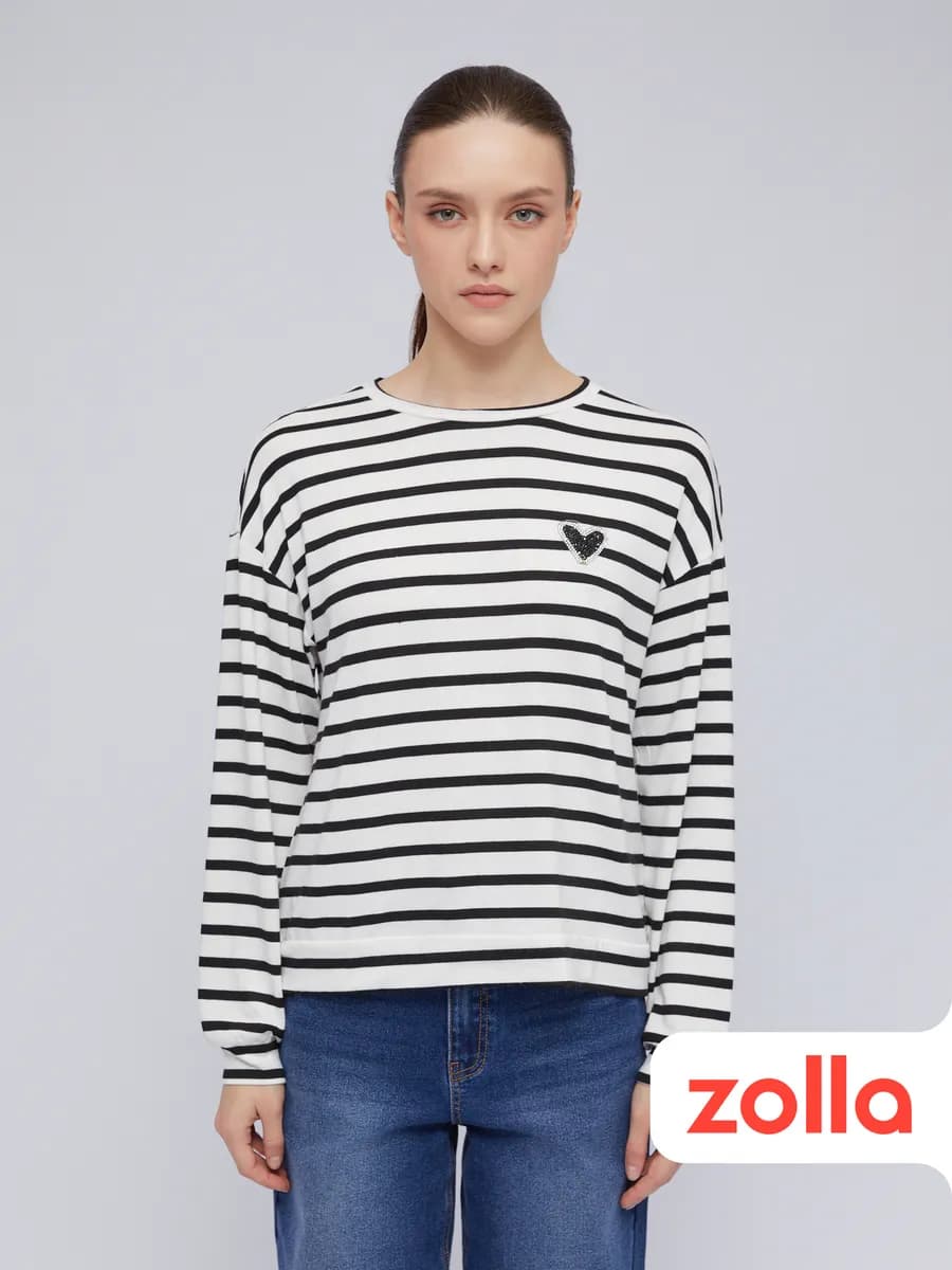 Женский лонгслив-тельняшка в полоску