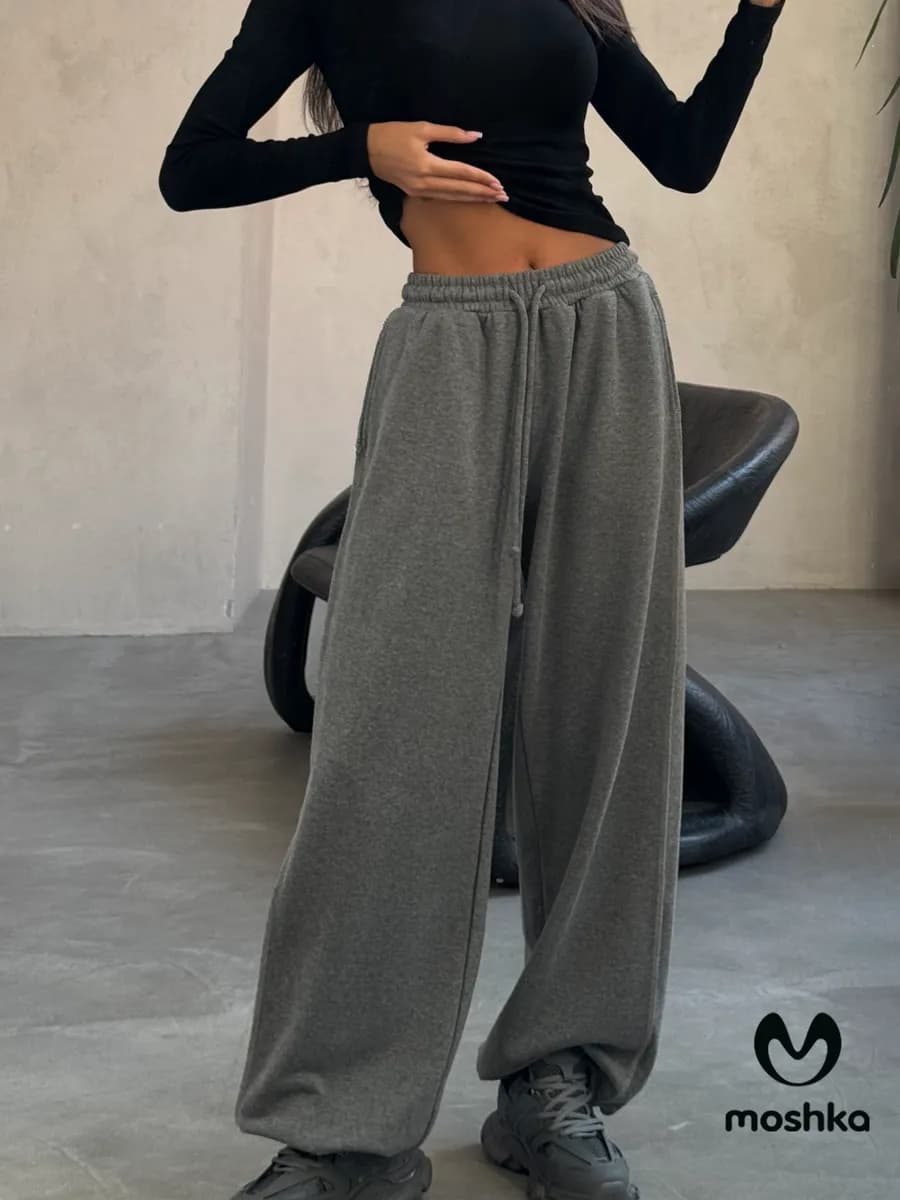 Штаны спортивные широкие оверсайз на резинке