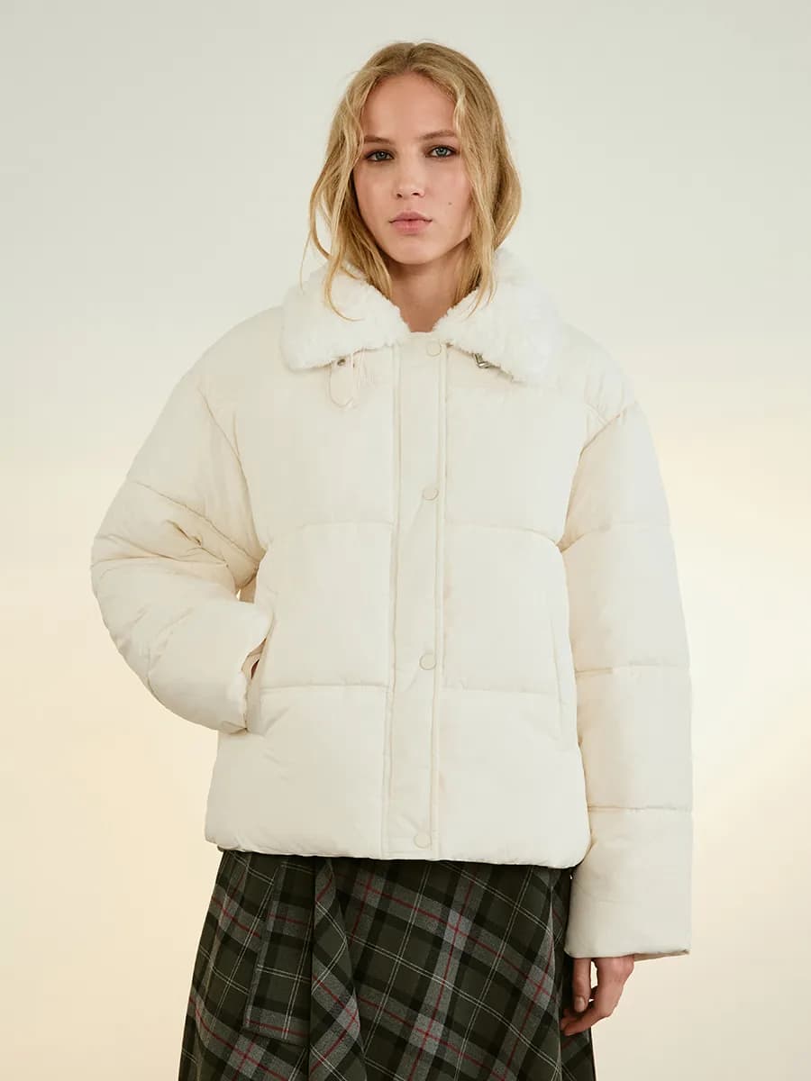 Куртка стеганая с воротником-авиатор